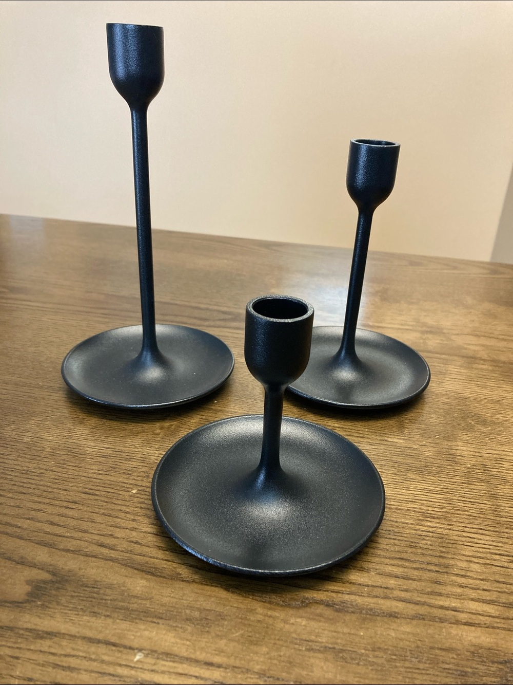 IKEA Fulltalig Black Metal Trio Candle Holders